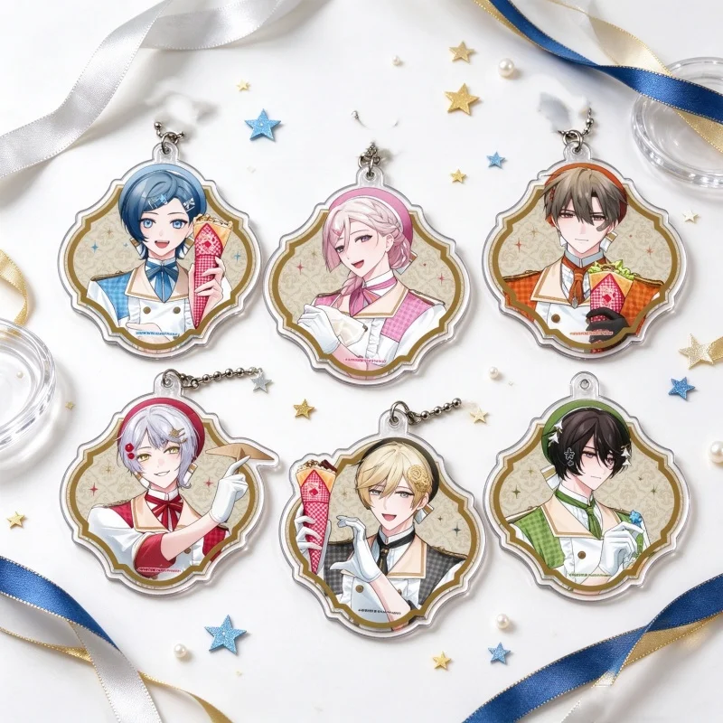Car Accessory Decoration 6CM Anime BOYS be MAID Acrylic Keychain Bag Pendant Takashina Lanto,Himeutsugi Rei,Kisaki Yoka 6PCS