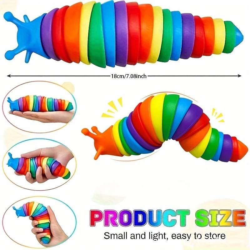 Cute Caterpillar Educational Fun for Kids Random Colors Tricky Keychain Cartoon Slug Decompression Bug Colorful Party Small Gift