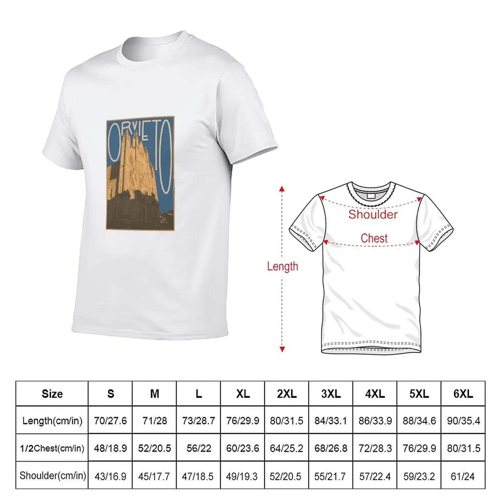 Orvieto Vintage Postcard T-Shirt graphics Short sleeve tee cute clothes t shirt for men