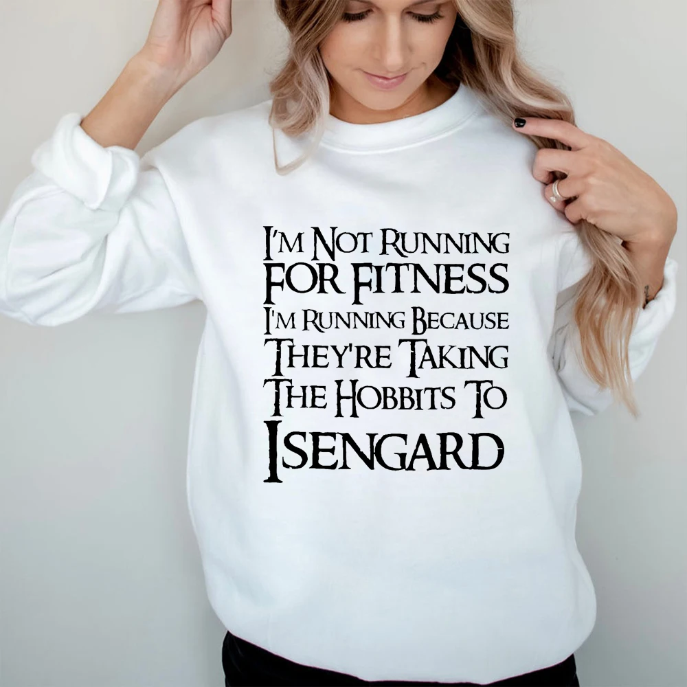 I'm Not Running for Fitness Sweatshirt King Graphic Sweatshirt Running Shirt Fitness Tee Unisex Autumn Winter Hoodie Sweatshirt