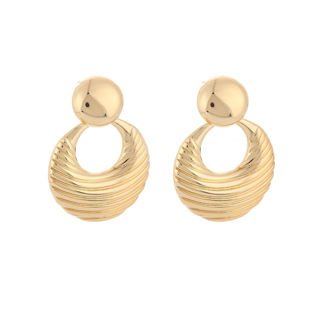 

Light Luxury Irregular Stud Earrings Minimalist Retro Round Design Women High-end Party Jewelry Gift