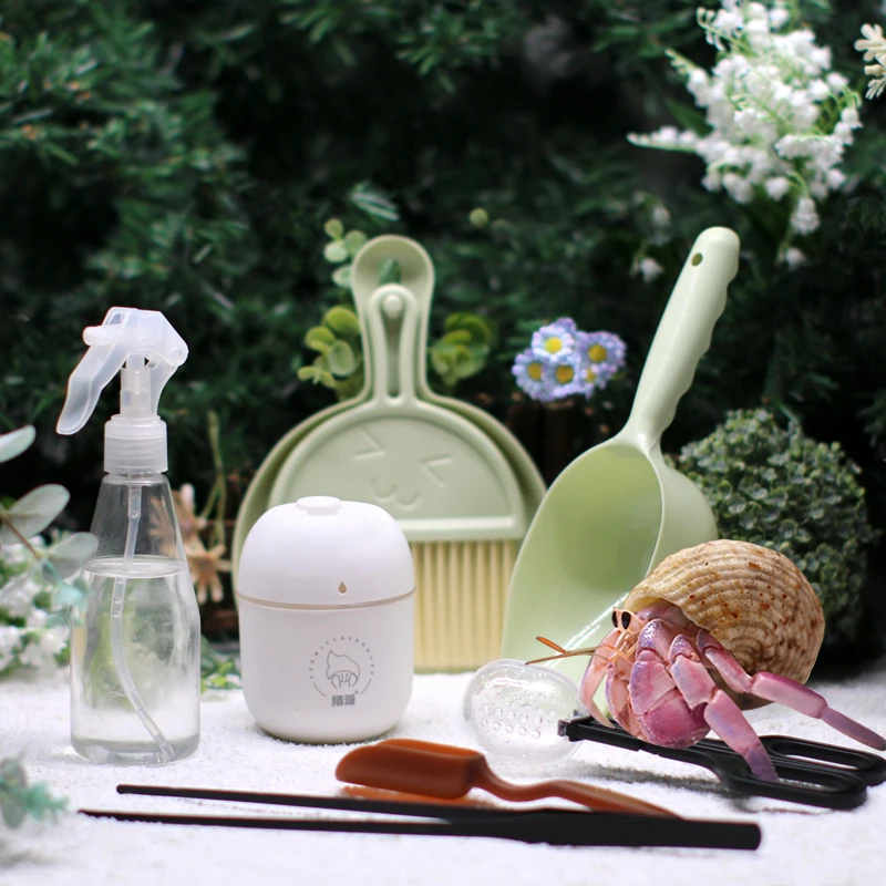 

Набор для чистки крабов-отшельник — универсальный набор с распылителем, лопаткой, увлажнителем, пинцетом для ухода за крабами и аксессуарами для бака