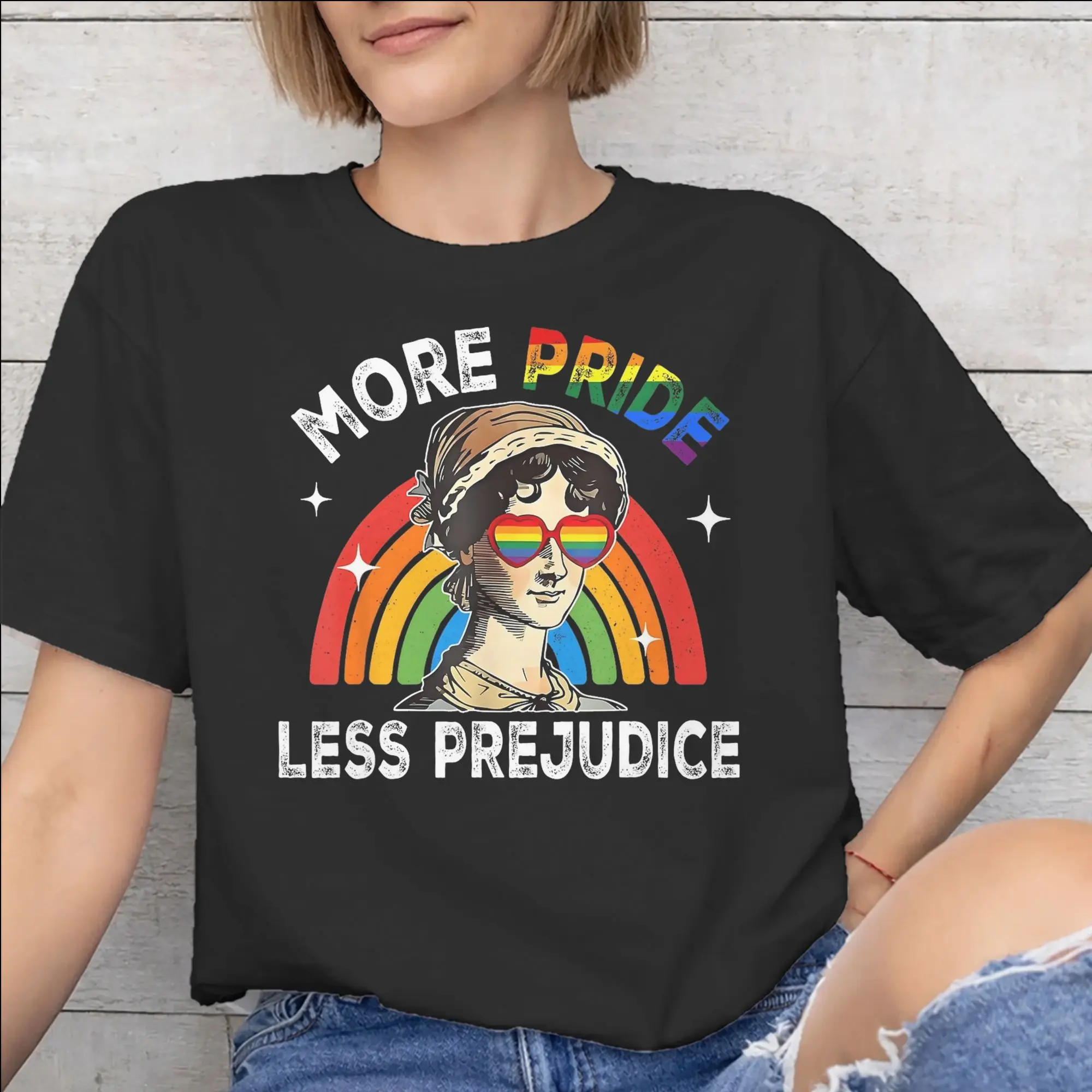 More Pride Less Prejudice  Graphic Printing T Shirts Men Women  Pure Cotton  Tee Shirt Clothes