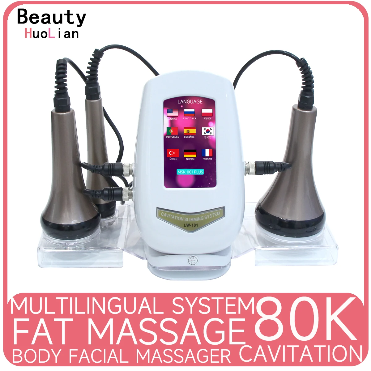 

New 3 in 1 80K Cavitation Slimming Machine Ultrasonic Body Shaping Massage RF Facial Skin Tightening Lifting Device with Stand