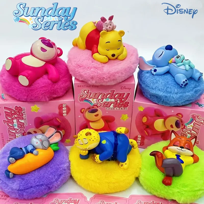 

Disney Sunday Series Blind Box Stitch Strawberry Bear Doll Aromatherapy Bag Refrigerator Sticker Trendy Toy Figure Surprise Gift