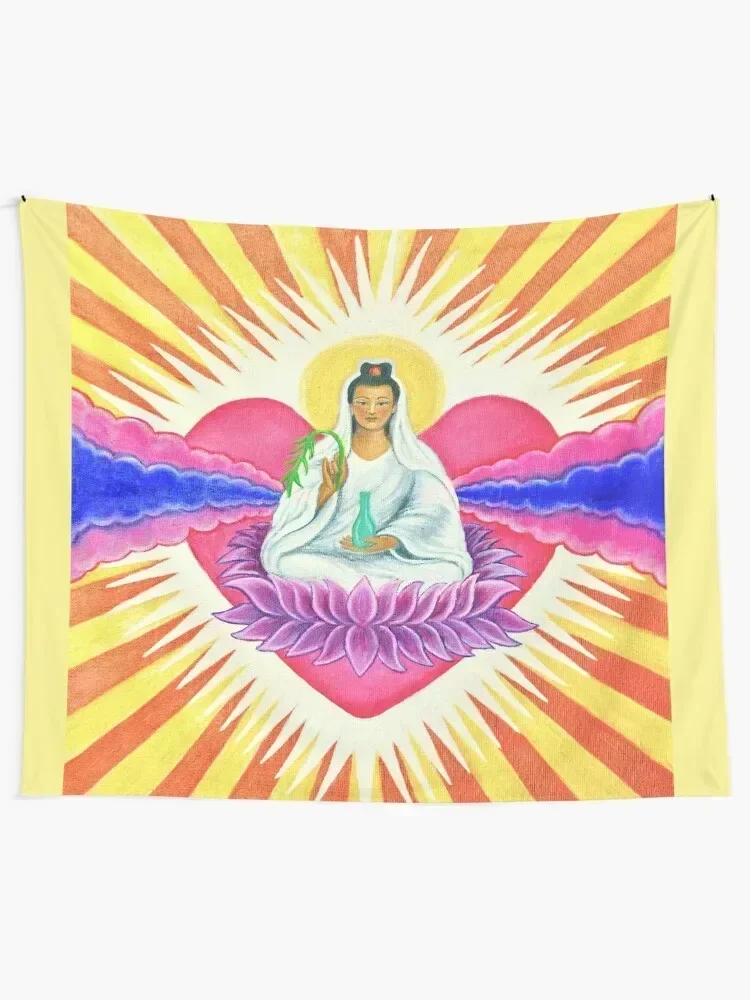 Kwan Yin, Goddess of Compassion, Divine Feminine Principle Tapestry Aesthetic Room Decoration House Decorations Tapestry