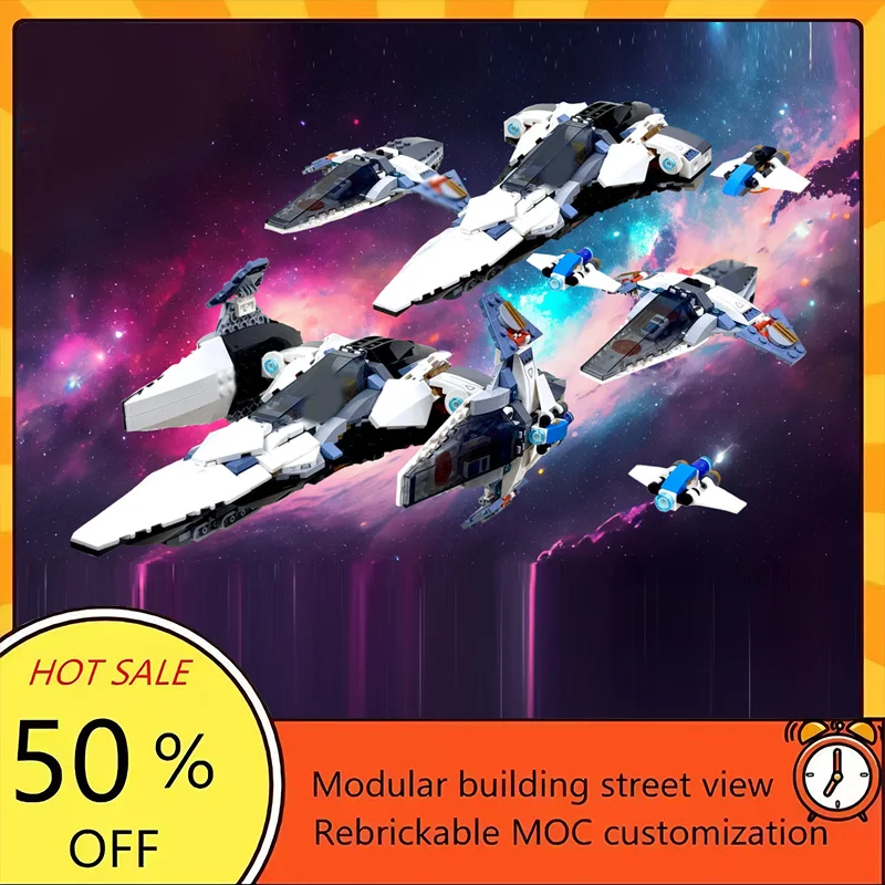 

723PCS Popular Space War Movie Model MOC Building Bricks Spaceship Modular Technology Gifts Holiday Assemble Children Toy Suit