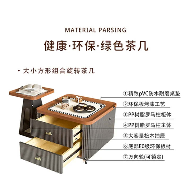 Living Room Design 2024 New Coffee Table Living Room Retro Square Tea Table Side Dining Muebles Стол 거실테이블 Furniture Мебель image 6
