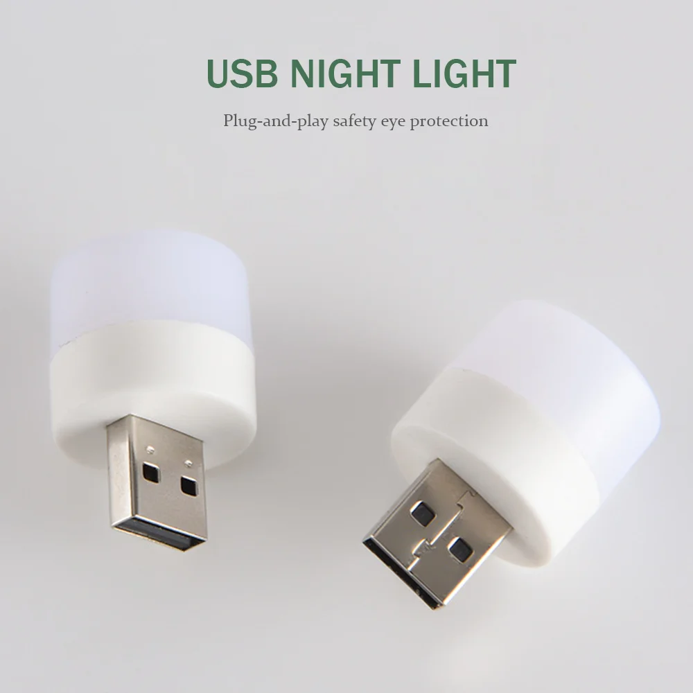 3PCS USB Plug Lamp Computer Mobile Power Charging Bedroom Study LED Lamp Emergency Bedside Children's Eye Protection Night Light