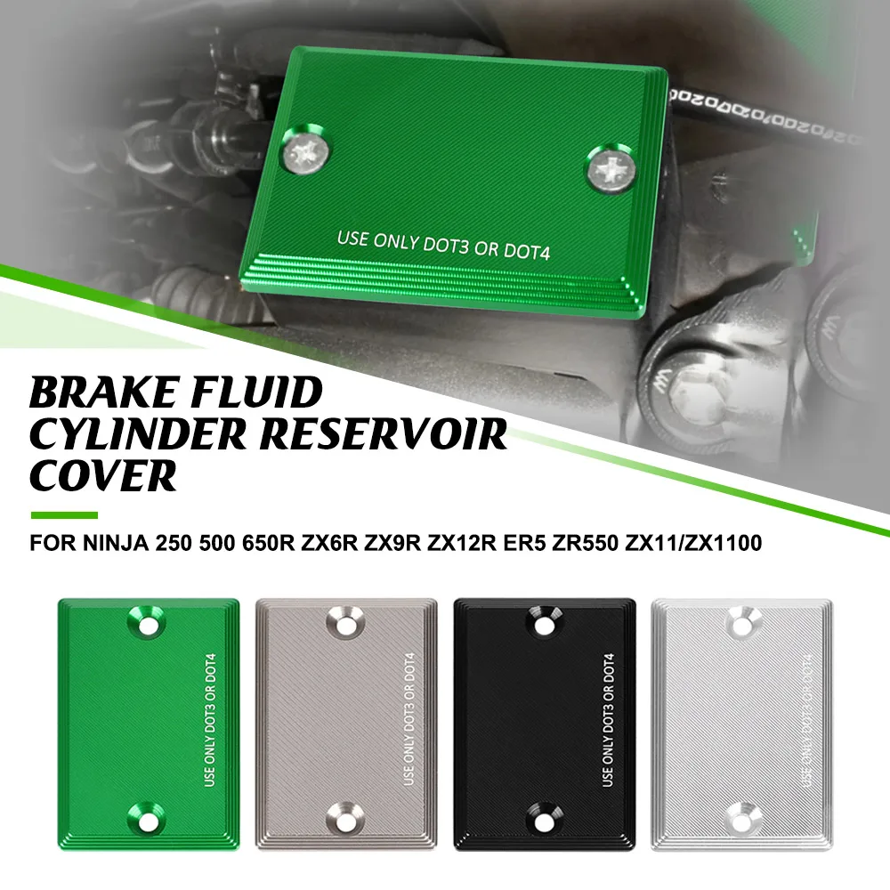 

FOR KAWASAKI NINJA 250 500 650R ZX6R ZX9R ZX12R ER5 ZR550 ZX11/ZX1100 Accessories Front Brake Fluid Reservoir Cap Cylinder Cover