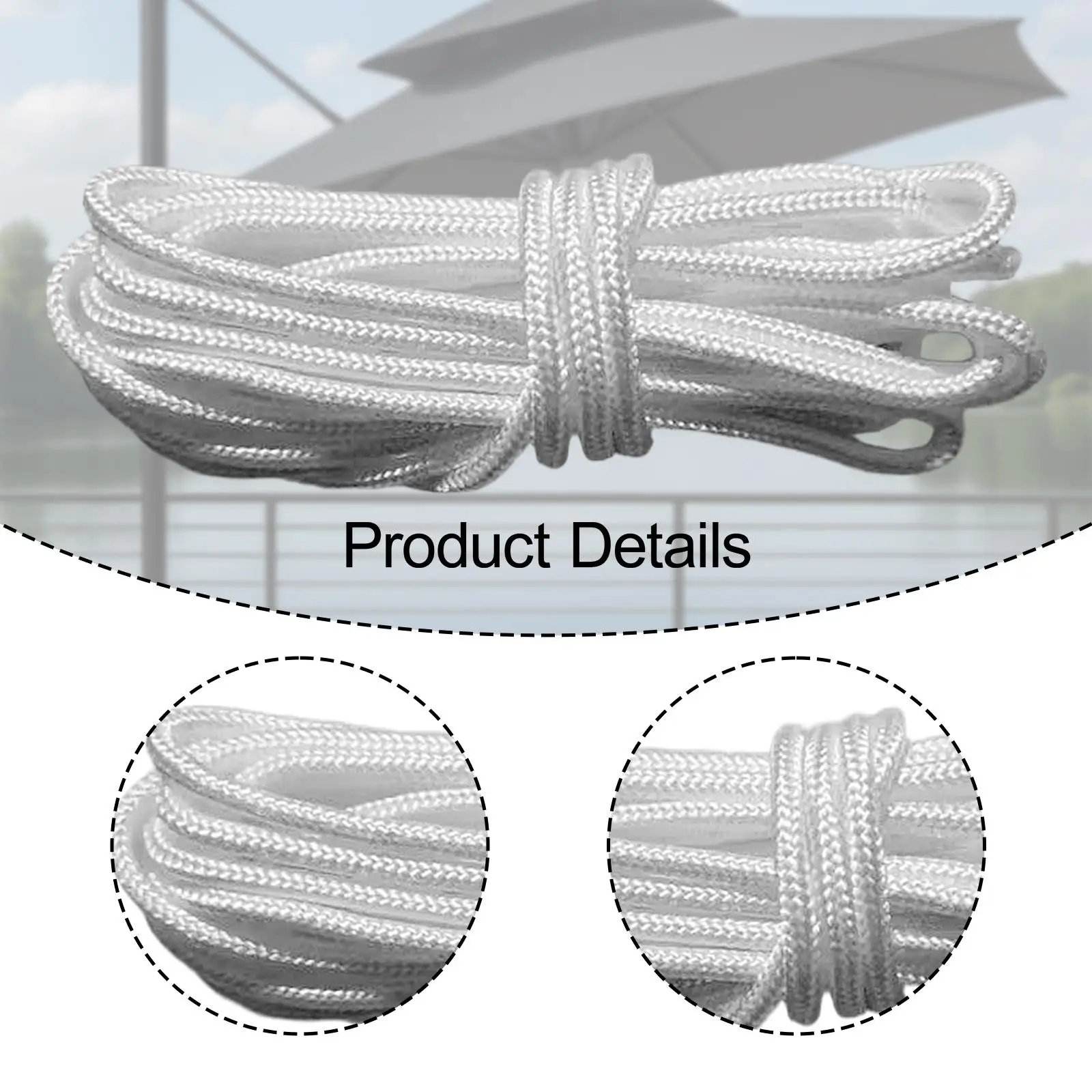 Outdoor Patio Umbrella Cord Nylon Replacement Line Utility String Parts for Courtyard Central Pole Umbrella