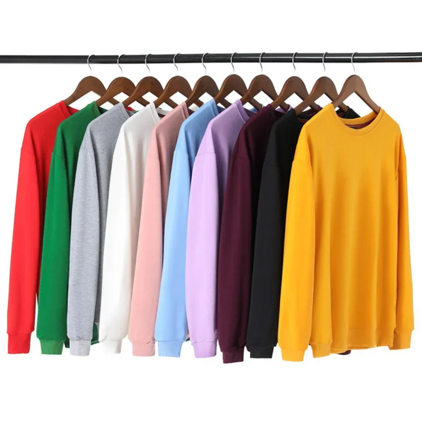 Multicolors Men's Crewneck Sweatshirts Autunmn winter Solid Color Sweatshirts Unisex Cotton women sweetshirts moletom femin