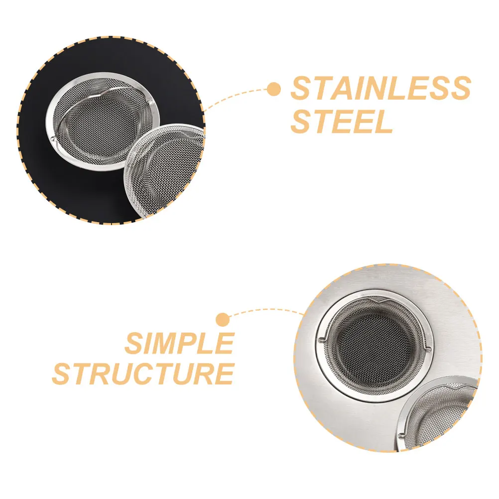 

2Pcs Stainless Steel Kitchen Sink Drain Strainer Basket Anti-Rust Filter Hair Food Scraps Catcher Kitchen Sink Basket