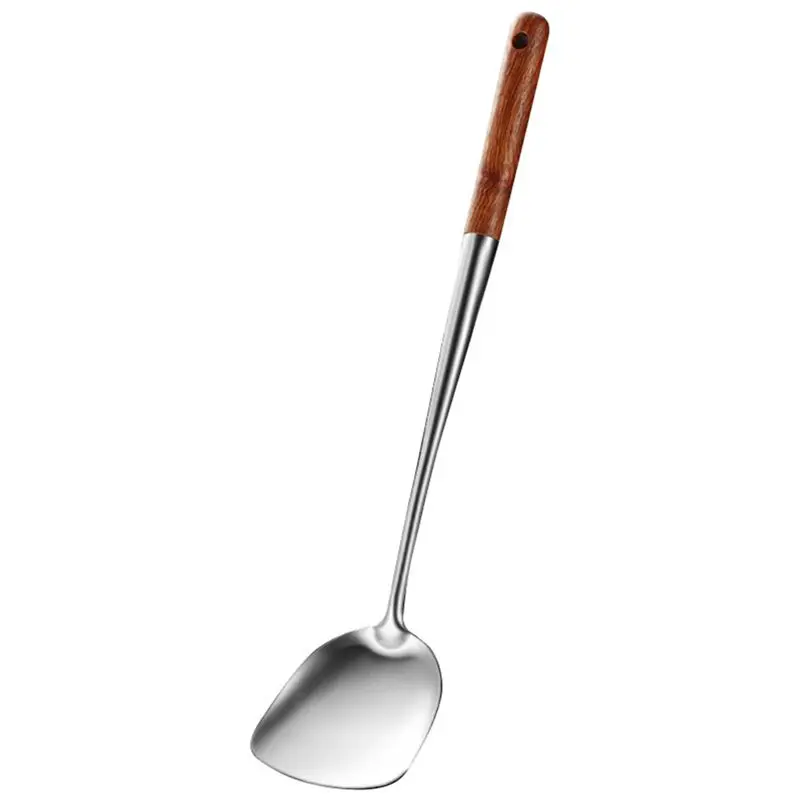 2X Long Handle Stainless Steel Wok Spatula Kitchen Slotted Turner Rice Spoon Ladle Cooking Tools Utensil Set