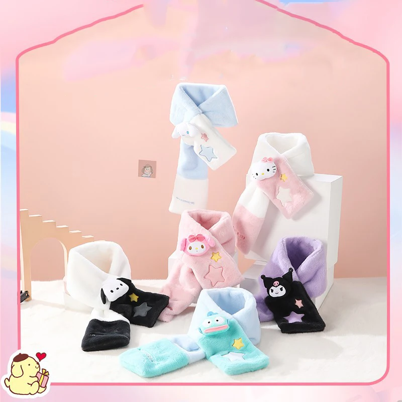 

Sanrio Kawaii Anime Hello Kitty Wintertime Warm Scarf Cute Cinnamoroll My Melody Sweet Cartoon Neckerchief Lovely Gifts Girls