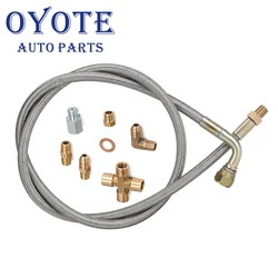 OYOTE   36''1/8 NPT Oil Feed Line 4AN Oil Return Line Kit For T3 T4 T04E T70 T66 T67 Gt35 Gt45 Oil Cooled Turbo Chargers