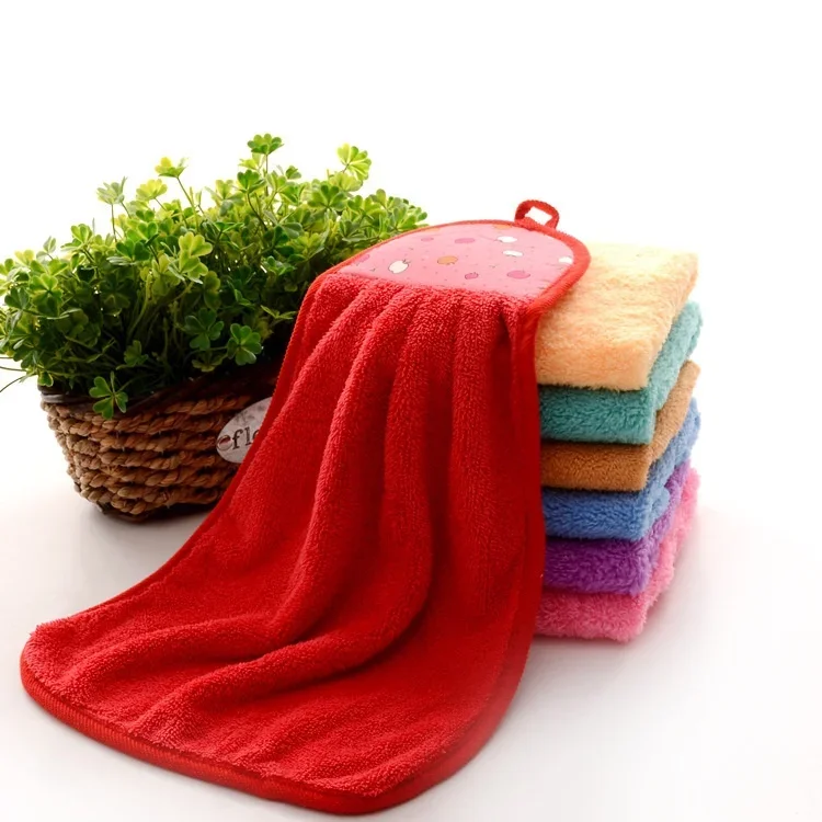 7 Kinds Colors Multipurpose Home Hand Towel Soft Plush Hanging Wipe Bathing Towel Convenient & Versatile Hand Towels