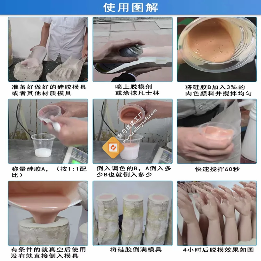 RTV2 Liquid silicone rubber Skin color liquid silicone rubber material for making DIY silicone molds