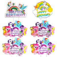 Unicorn Little Pony Theme 1pcs/lot Cake Decoration Cake Card Topper Kids Boys Birthday Party Supplies Baby Shower Cupcake Picks