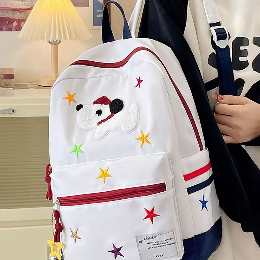 High Quality Dog Pattern Schoolbag Waterproof Large Capacity Versatile Backpack Adjustable Strap Washable Travel Bag Student