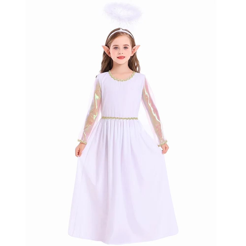 Costume da angelo per bambini, abbigliamento da spettacolo per Halloween, costume da fata T Princ Dr-Up per bambini, stagione primaverile