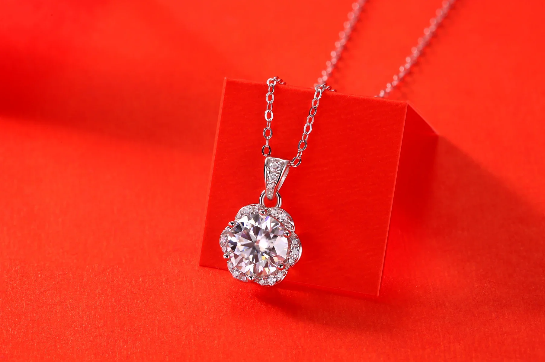 Lucky   Sterling Silver Circle Pendant Necklaces For Couple S925 Jewelry Sets 925 Sterling Silver