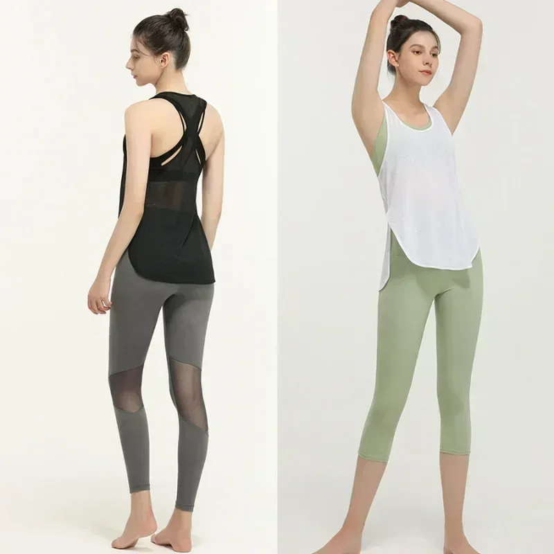 Sports Vests for Women Gym See Through Yoga Fitness Shirt Sports Top Black Running Vest Women's Jogger Shirts Workout Female image 6