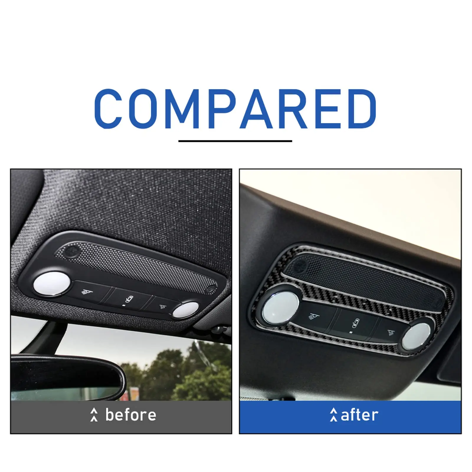 

Carbon Fiber Interior Reading Light Frame Trim for Audi TT 07-14 Dome Lamp Cover Roof Panel Decoration Accessories Styling