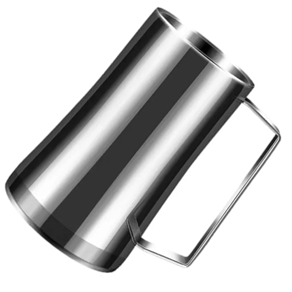 Insulated Stainless Steel Beer Mug  Double Wall Beer Tankard Thickened Steel Beer Mug-Western Coffee Cup For Outdoor Camping