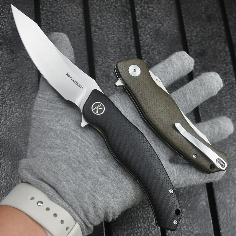 Outdoor  Folding KnifeHunting Tactical D2 Steel High Hardness Portable EDC Camping Pocket Knife Hiking Travel Self Defense knife