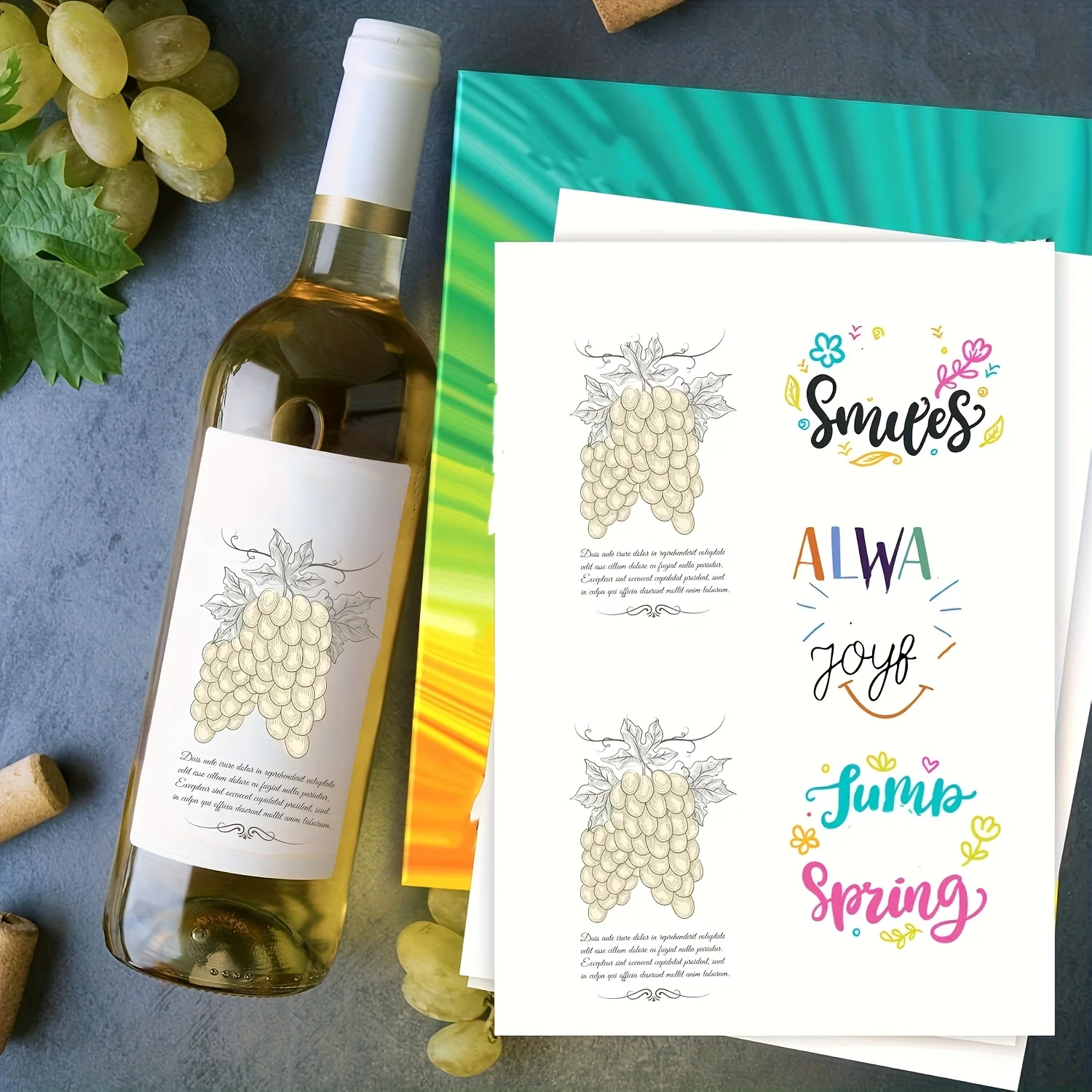 HUSPER 8,5 x 11 polegadas 20 folhas de papel adesivo de vinil fosco para impressora jato de tinta