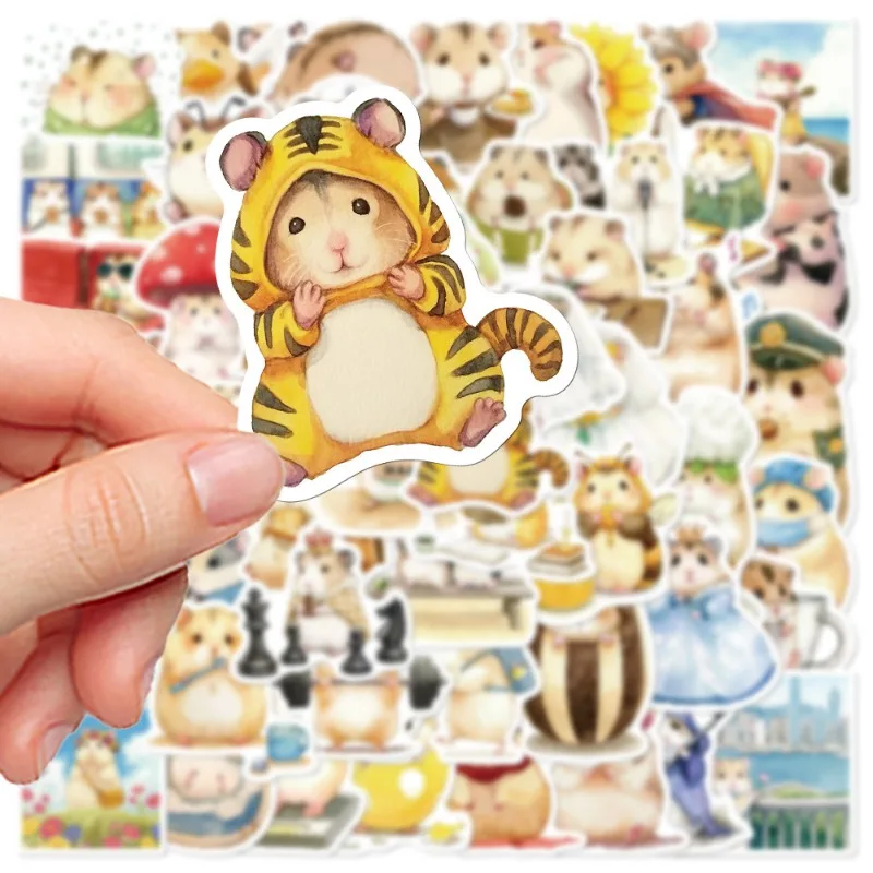 55pcs Cute Cartoon Hamster Daily Series Graffiti Stickers Suitable for Helmet Desktop Wall Decoration DIY Sticker Pack Wholesale