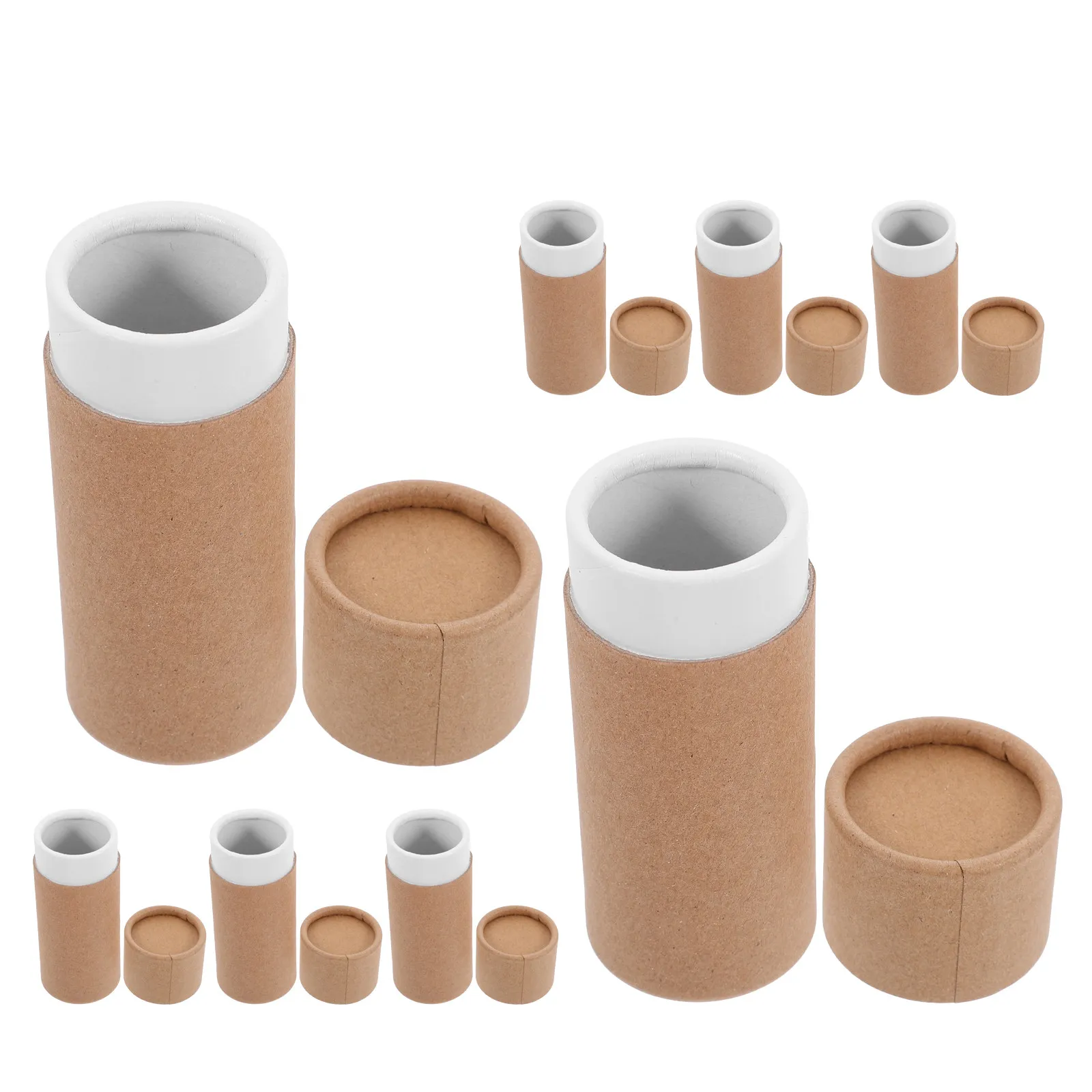 8pcs Kraft Cardboard Mailing Tubes for Posters, Documents & Shipping – Cylindrical Paper Packaging Containers