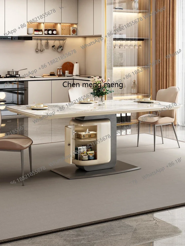 

The dining table rock slab the new cream dining room table and chairs are combined with solid wood for home dining tables