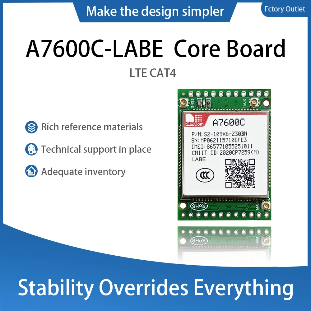 

SIMCOM A7600C-LABE breakout board 4G LTE Cellular Wireless Communication Module Development Core Board
