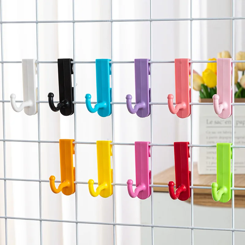 1/3/5/10PCS Supermarket Mesh Panel Hooks Color Multi-Purpose Display Racking Storage Hook Wall-mounted Key Hangers Organization