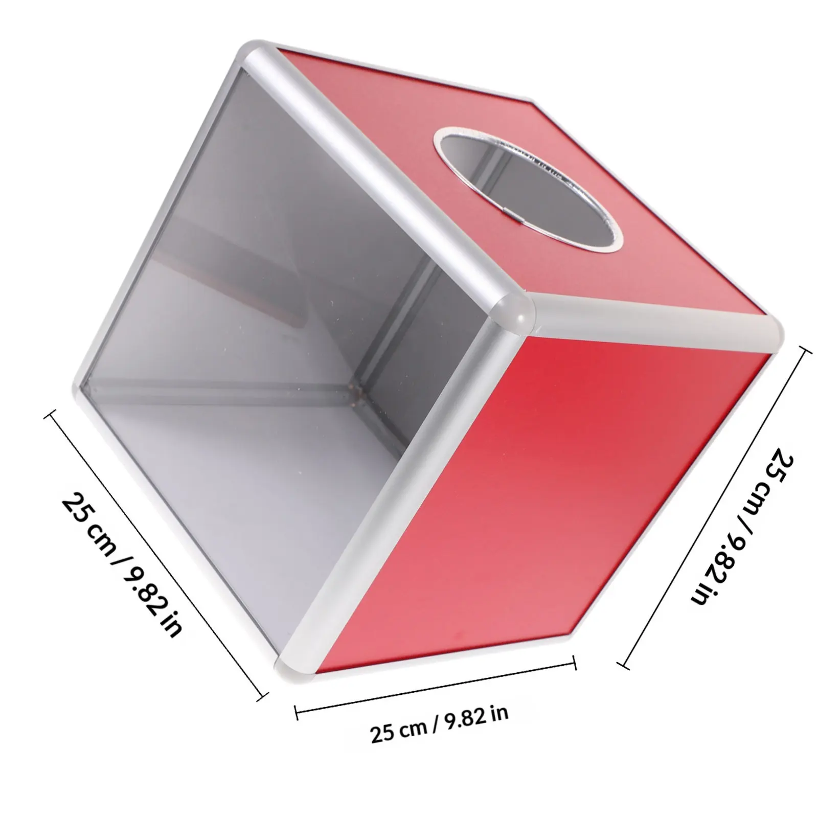 Lottery Box Raffle Ticket Storage Box Aluminum Alloy Donation Holder Organizer for Fundraising Business Events Voting Contests