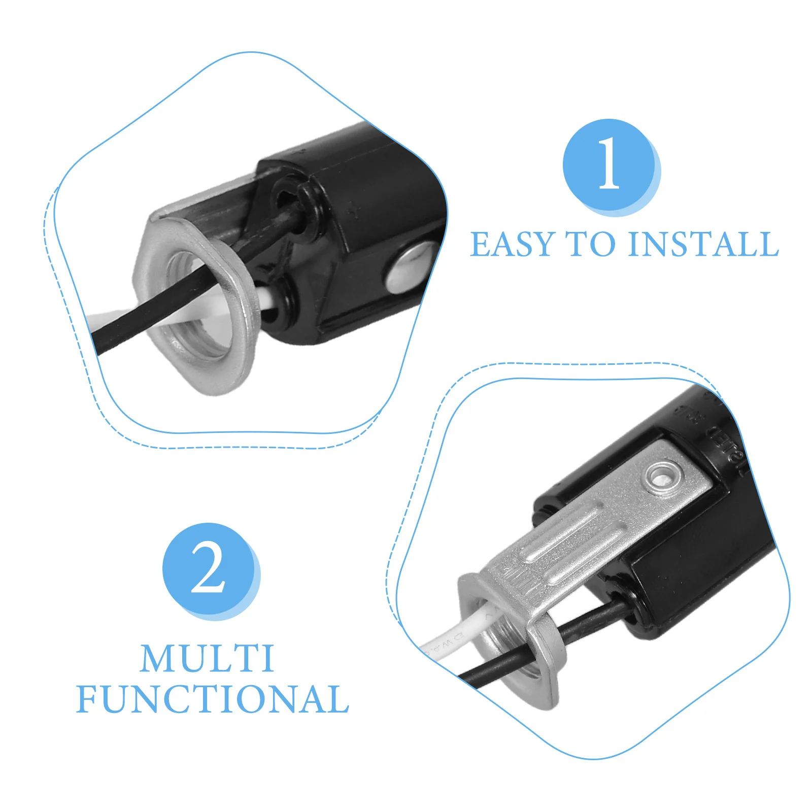 

3Pcs E12 Candelabra Light Socket Wire Lead Lamp Holder Chandelier Bulb Replacement for Home Office Commercial Lighting