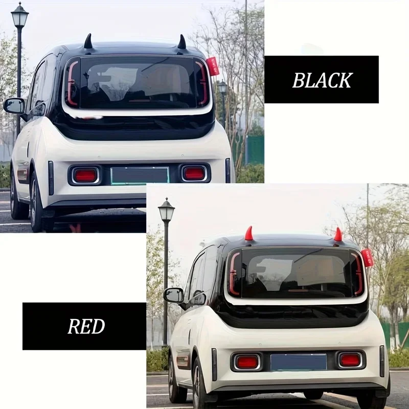 Car Auto Truck Elasticity 3D Devil Horns Sticker Bumper Decor Anti Collision Large Devil Horns for Motorcycle Bike Ski Helmets view 3