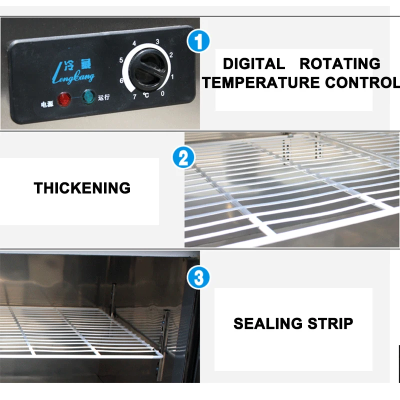 مطعم تجاري، مطبخ بار، خزانة تجميد، فريزر عميق، مبرد سطح المكتب، ثلاجة بار تحت الطاولة