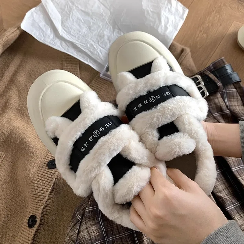 Women's Snow Boots 2025 Winter New Wear Resistant Thick Cotton Warm Short Plush Solid Color Outdoor Walking Casual Women's Shoes