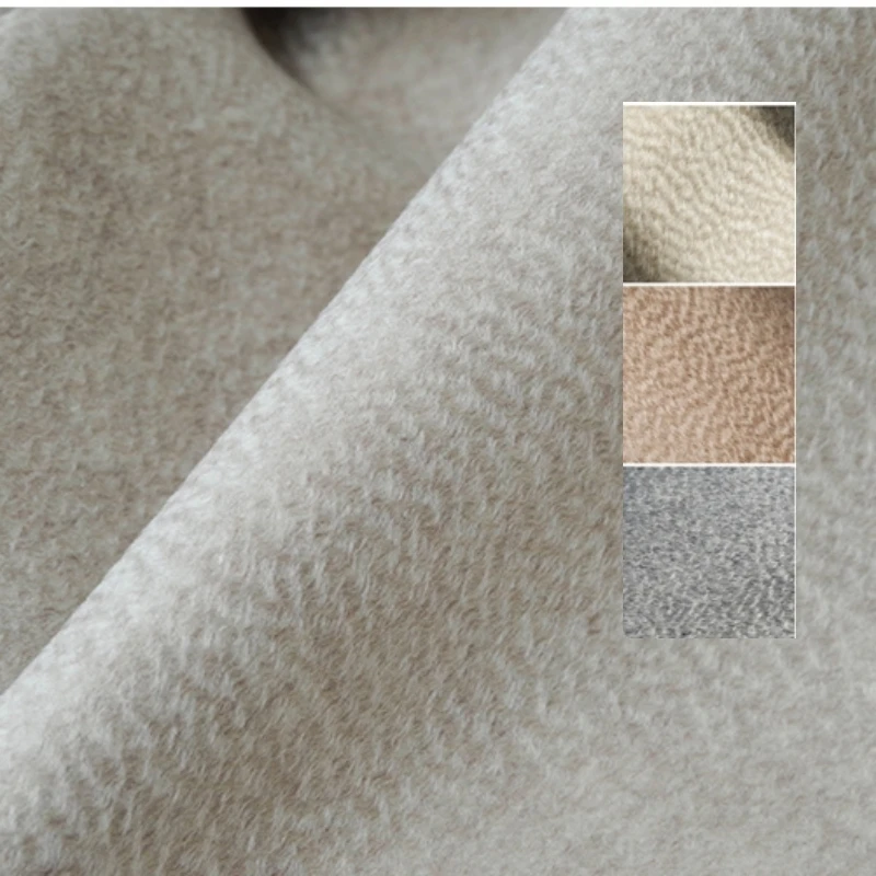 

Double-sided Wool Cashmere Fabric Brand Fashion Design Autumn Spring Coat Thickened Draped Cloth by the Meter Material Wholesale