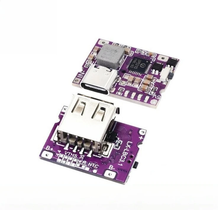2pcs Mini Type C Power Bank Module 3A Charging Discharging Integrated Board 5V to 42V for Phone Battery