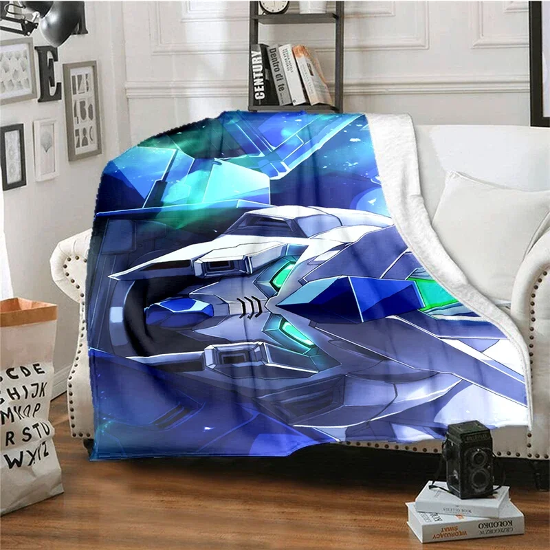 3D Gundam Cartoon Mecha Blanket Children's High Quality Flannel Soft and Comfortable Home Travel Blankets