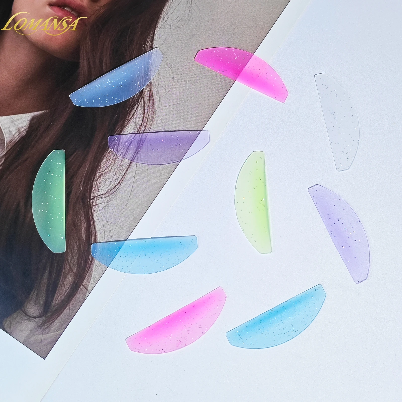 Lomansa 1 Pairs لاش تليين منصات سيليكون رمش بيرم منصات جلدة قضبان درع رفع رمش اكسسوارات أدوات ماكياج