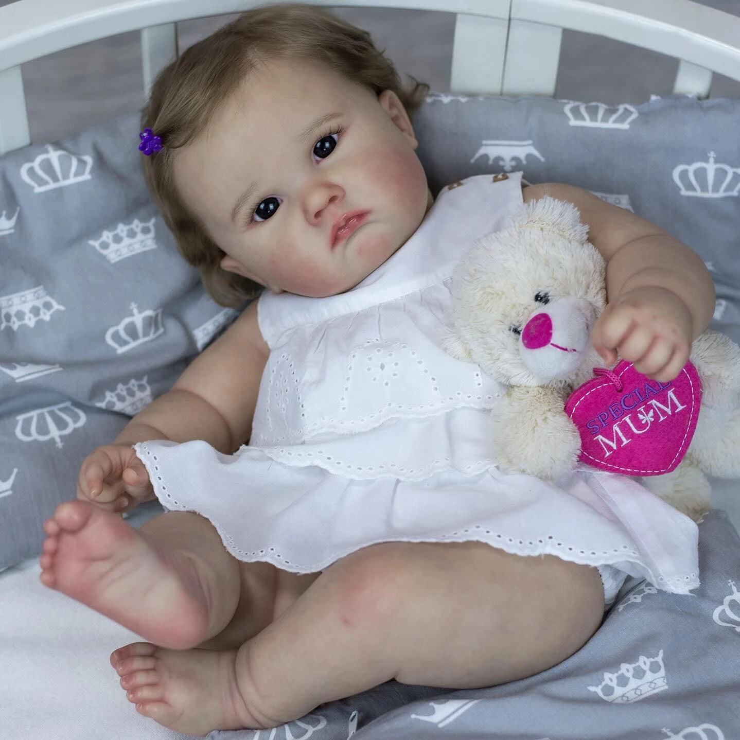 NPK 60CM Reborn maluch CHARLOTTE księżniczka wysokiej jakości ręcznie malowana wiele warstw z widocznymi żyłami na prezent dla dziecka