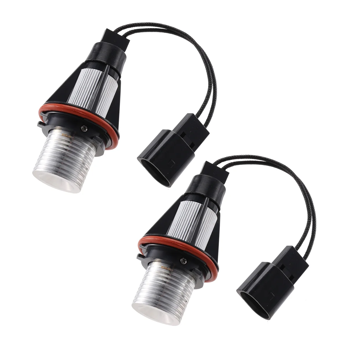 8000K Amber LED Angel Eye Marker Halo Light Bulbs Lamps for -BMW E39 E53 E60 E63 E64 E66 E87 5 6 7 X3 X5 [Pack of 2 Pcs] (Black)