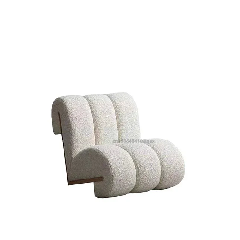 Creative White Modern Sofa Chairs Leisure Backrest Nordic Style Model Room Small Leisure Single Lounge Chair Hotel Apartment