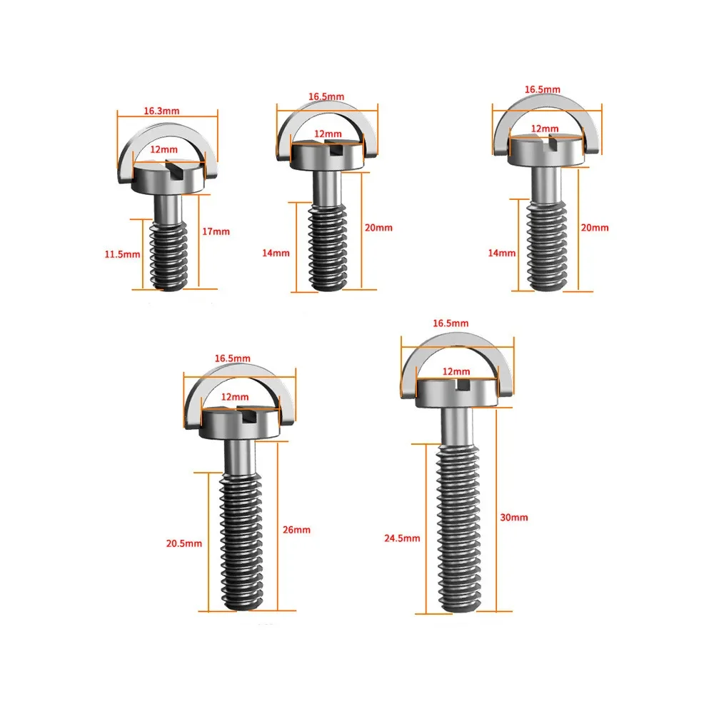 30mm 26mm Long Shank 1/4 Camera Screw Adapter Foldable D Ring For Tripod Monopod Baseplate Rig Camera Accessories