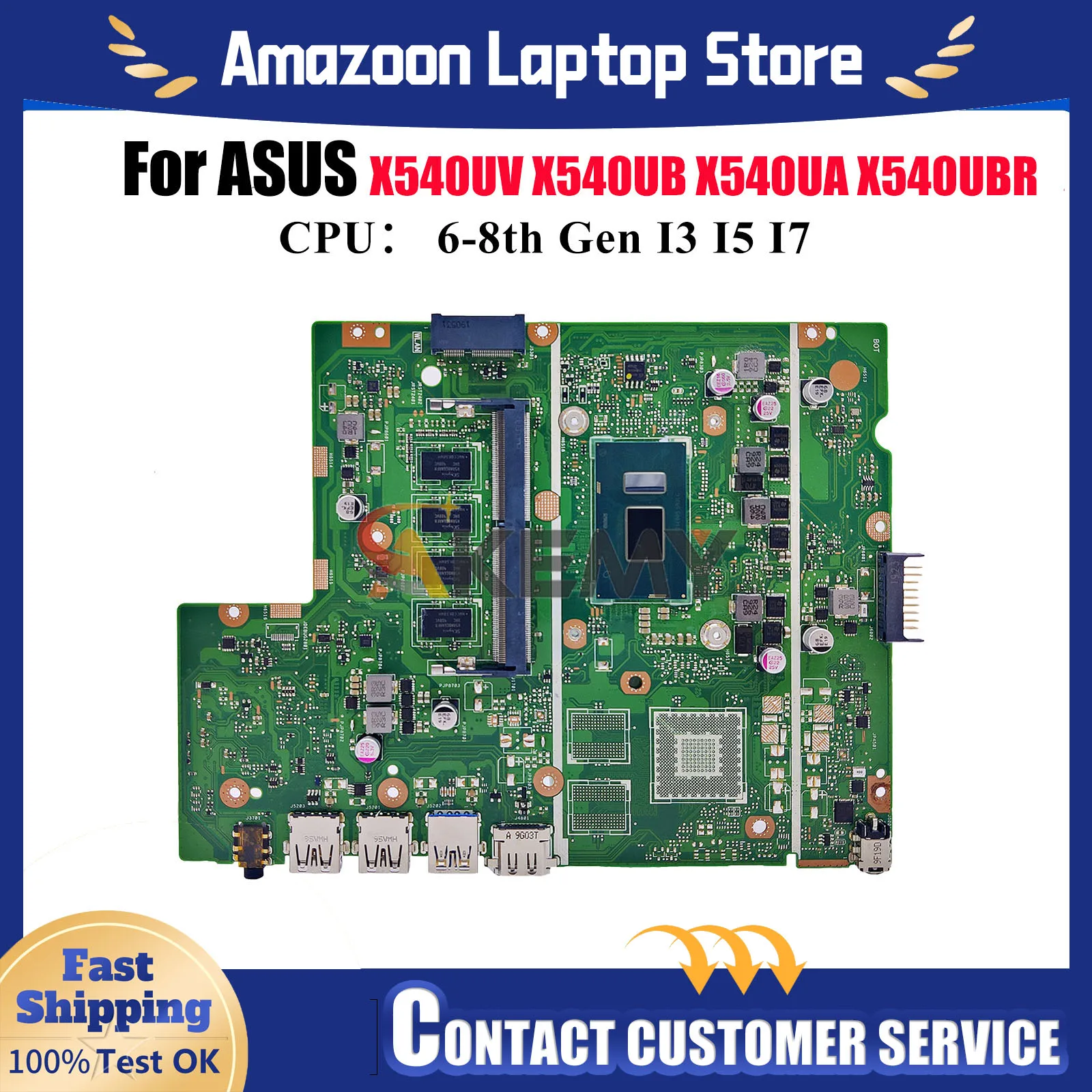 X540UA Laptop Motherboard For ASUS P540U X540UBR A540U X540UV R540U X500U X540U F540U X540UAR X540UB Mainboard With I3 I5 I7 CPU